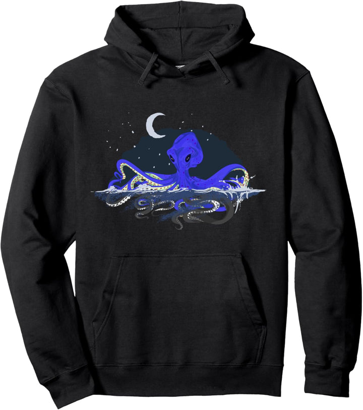 Seeungeheuer Crescent Moon Krake Ozean Tier Oktopus Pullover Hoodie