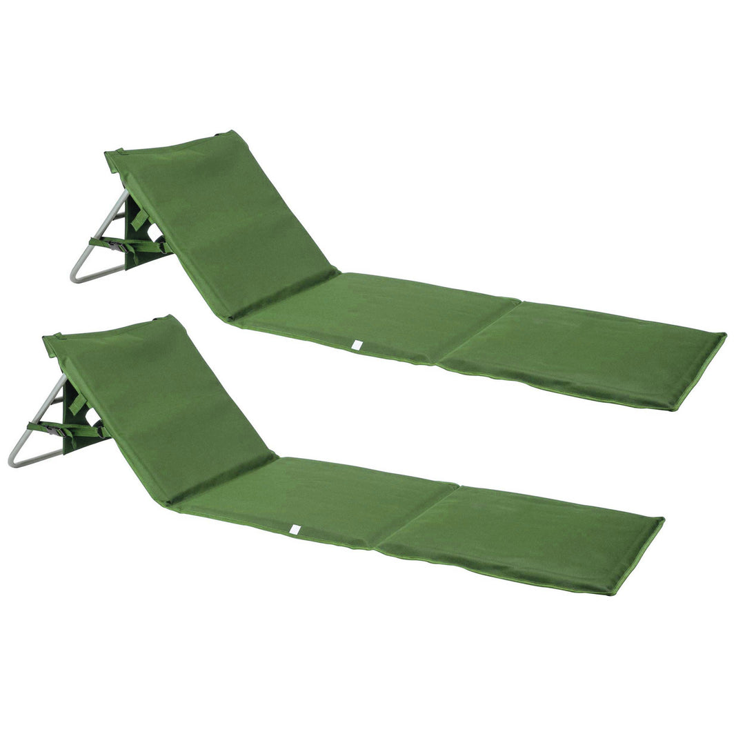 ONVAYA Premium Strandmatte 2cm gepolstert mit Rückenlehne | Strandliege faltbar | Strandmatratze | S
