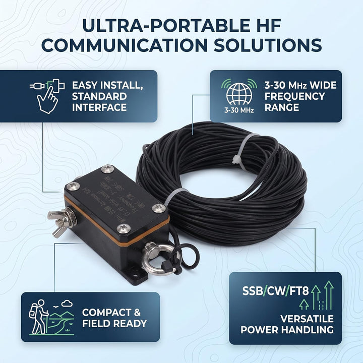 Mini-EFHW-Antenne, End-Fed-Antenne, Ersatz für 3-30-MHz-Kurzwellenantenne für Rundfunk