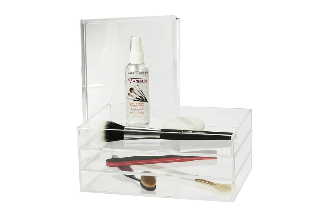 Fantasia Acryl Tablett Kunststoff Tablett Transparent zur Make Up Aufbewahrung von Kosmetik Pinsel u