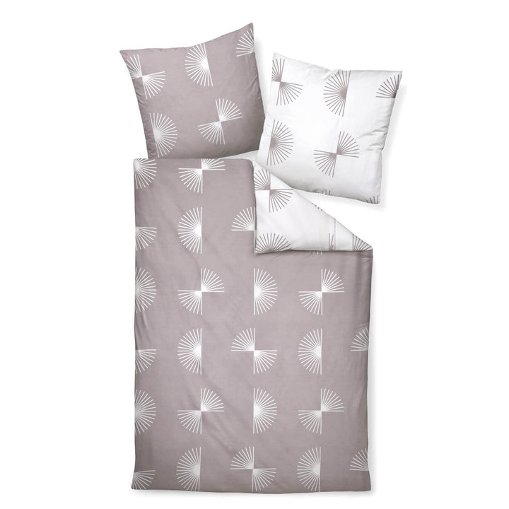 Janine Mako-Satin Bettwäsche J. D. 240x220 cm + 2X 80x80 cm Taupe, 240x220 cm + 2x 80x80 cm