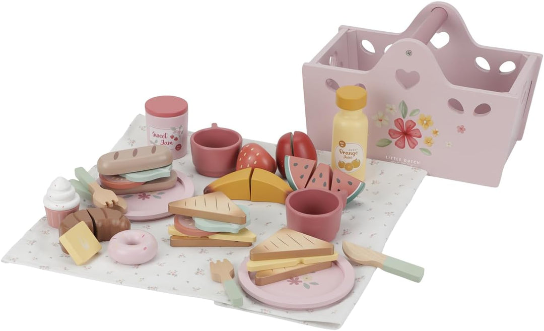 Little Dutch 8025 FSC Holz Picknick-Set - rosa