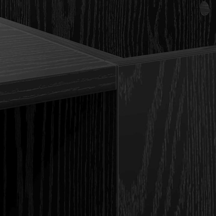 vidaXL Schallplattenschrank Schwarz Eichen-Optik 121 x 38 x 48 cm, Wohnzimmer, modernes Aufbewahrung