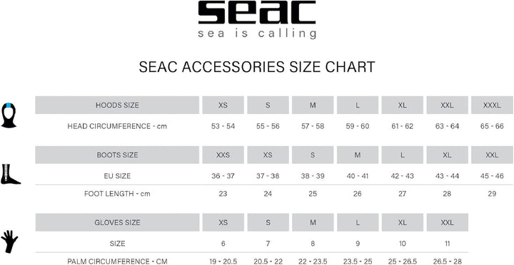 Seac PRO HD Diving Boots, Neopren Füssling für Geräteflossen XXS, XXS