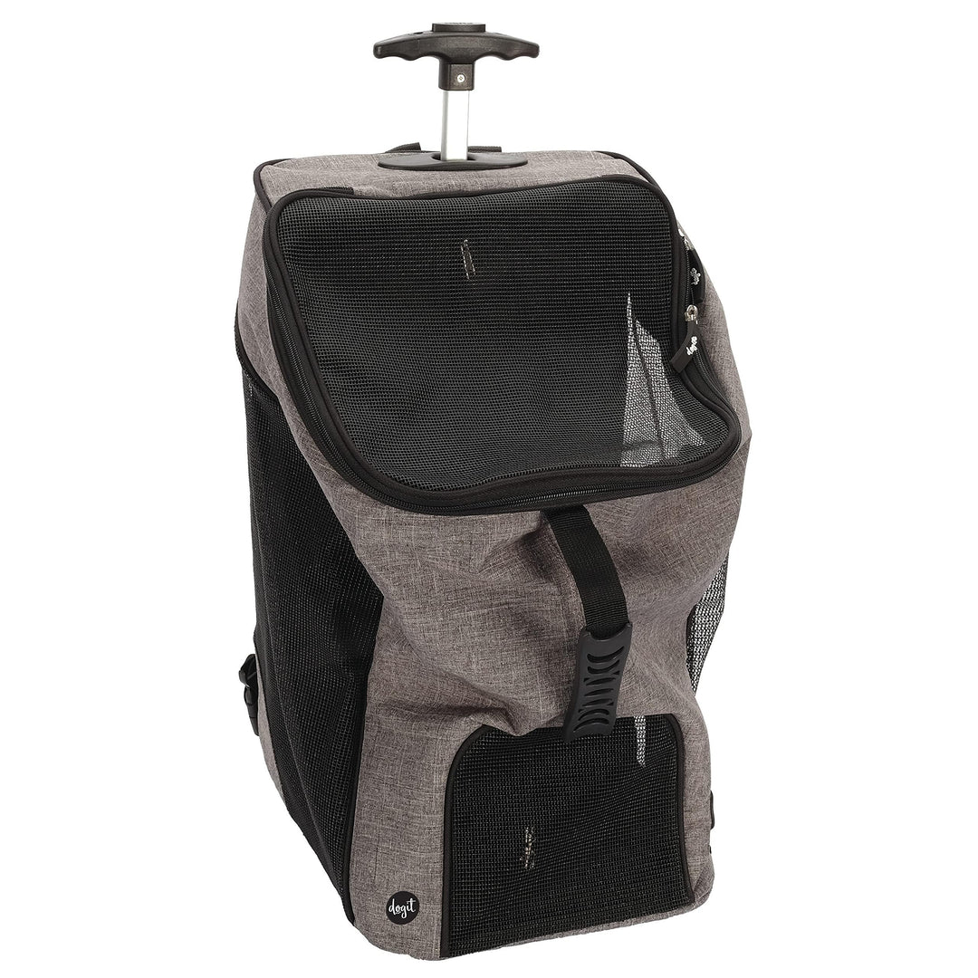 Dogit Explorer, Rucksack mit Rollen für Hunde, grau, mit Rollen