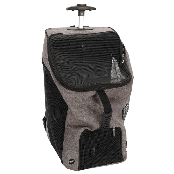 Dogit Explorer, Rucksack mit Rollen für Hunde, grau, mit Rollen