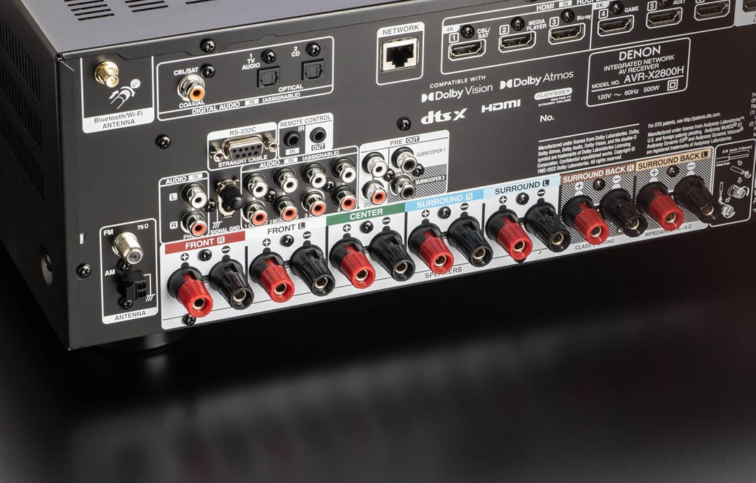 Denon AVR-X2800HDAB 7.2-Kanal AV-Receiver, HiFi Verstärker mit Dolby Atmos, DTS:X, 6 HDMI Eingängen