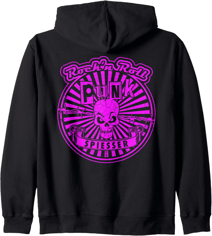 Punk Clothes Damen Herren Merch Skull Rocknroll Kapuzenjacke
