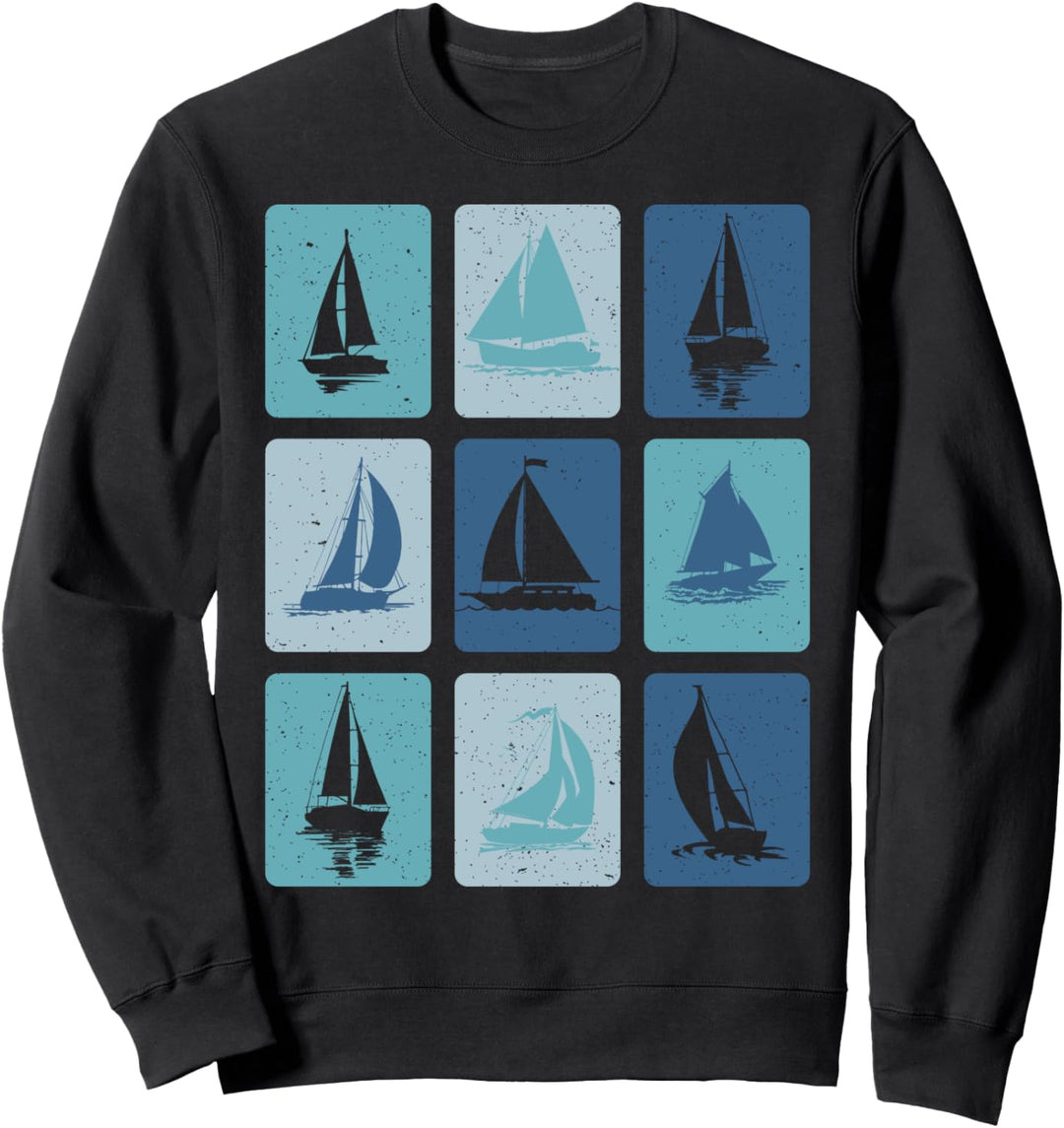 Vintage Segel Segelboot Retro Segelschiff Segler Skipper Sweatshirt