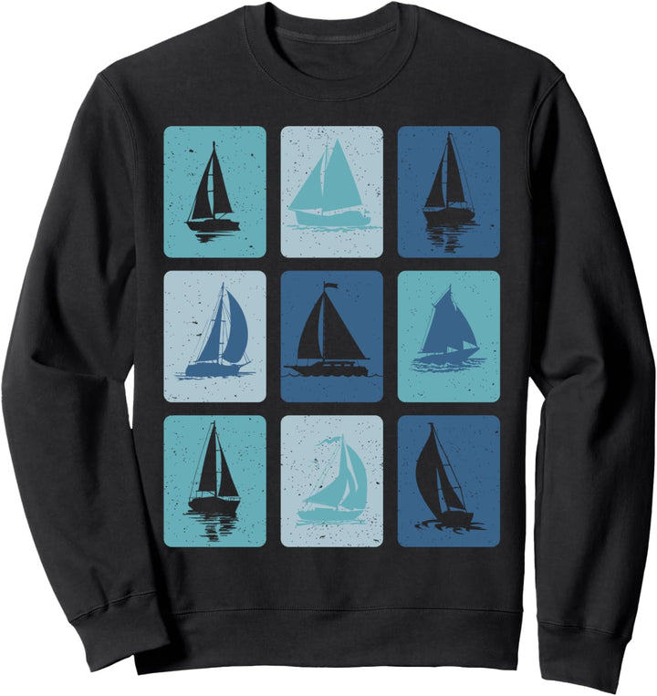 Vintage Segel Segelboot Retro Segelschiff Segler Skipper Sweatshirt