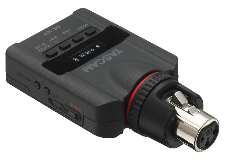 Tascam DR-10X – Audiorecorder zum Aufstecken auf ein Mikrofon, Schwarz Single, Single