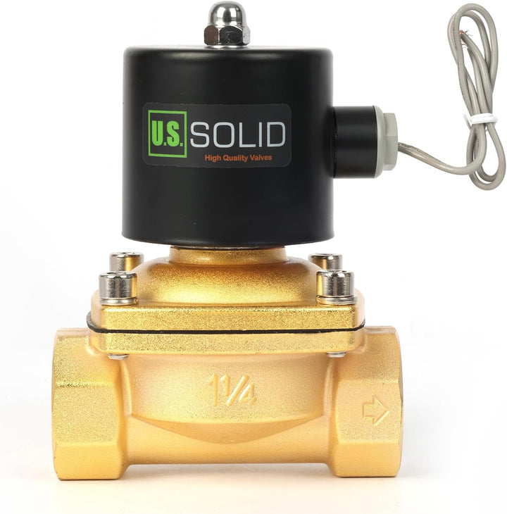 U.S. Solid Magnetventil – 1 1/4 Zoll Zinklegierung 220 V AC Elektrisches Wasserventil, NBR-Dichtung