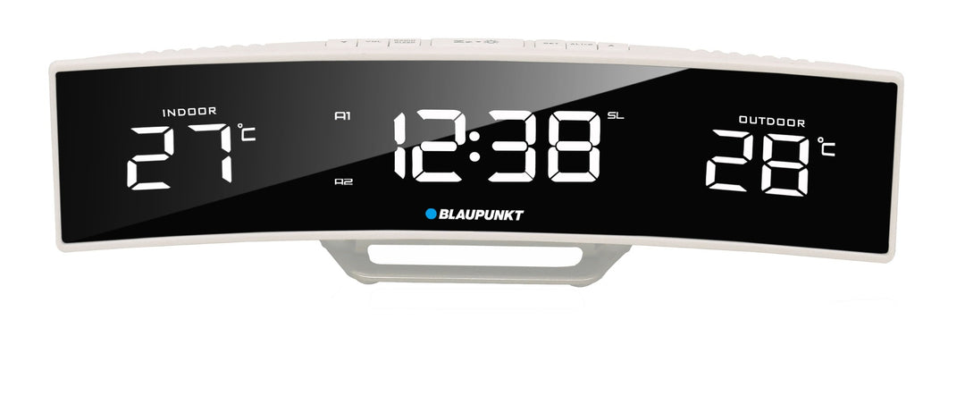Blaupunkt CR12WH Radiowecker mit LED-Display, Temperatur Innentemperatur Aussentemperatur Uhrzeit We