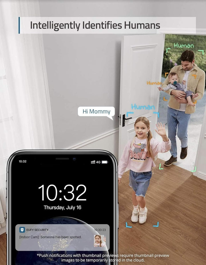 eufy Security Solo IndoorCam P24, 2K Überwachungskamera, Schwenk-Neige-Sicherheitskamera, WLAN, Pers
