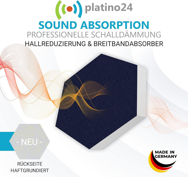 platino24 Schallabsorber COLORE aus Basotec G+ I Akustikpaneele mit Akustikfilz I 3D Wand-Paneele mi