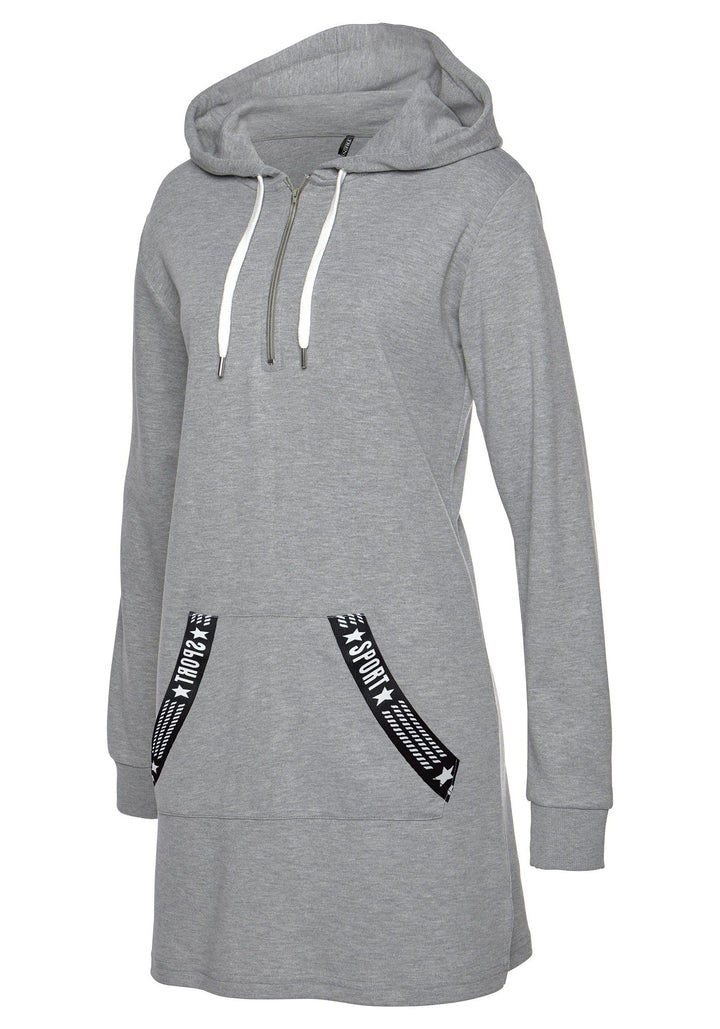 TrendiMax Damen Hoodie Kleid Herbst Langarm Sweatshirts Kapuzenpullover Streetwear Jumper Pullover M