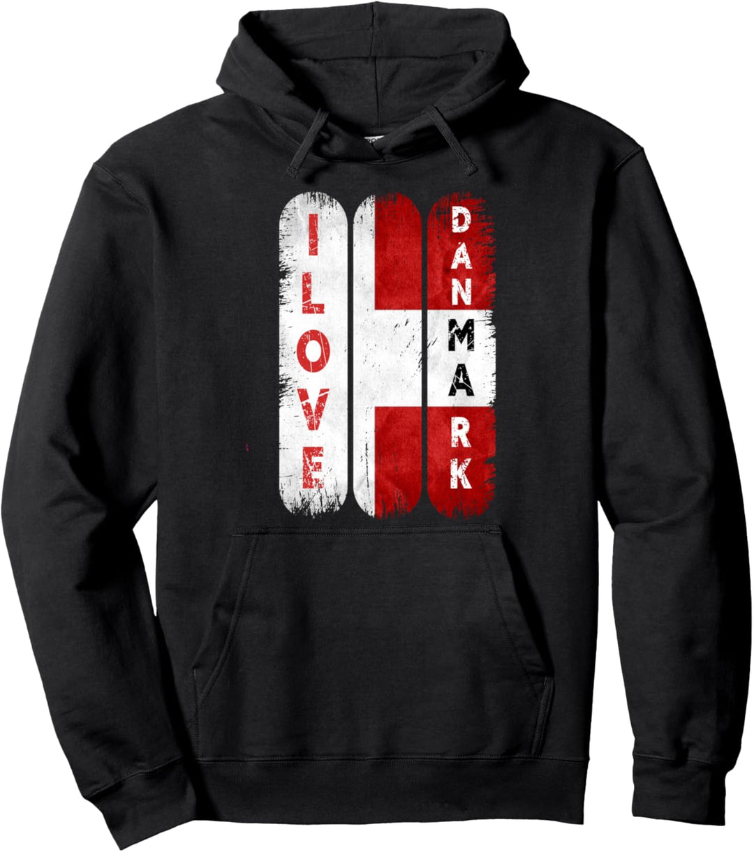 Dänemark Fahne Dänische Flagge Skandinavisch Wikinger Urlaub Pullover Hoodie