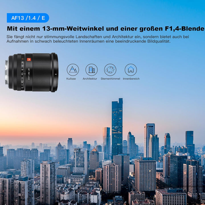 VILTROX 13mm F1.4 APS-C Superweitwinkel Autofokus Objektive für Nikon Z Mount Kamera Objektive Stand