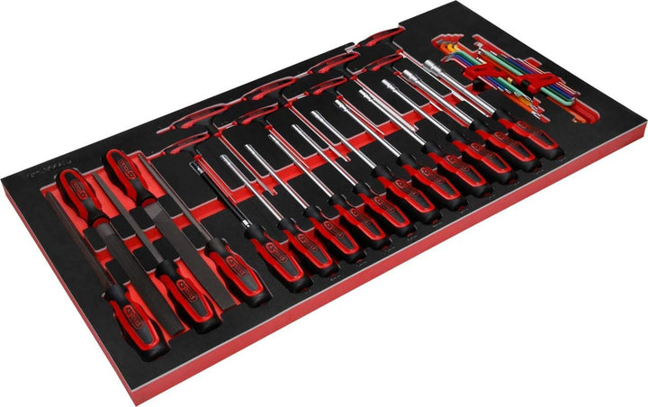 KS Tools 813.0042 Schraubendreher- / und Feilen-Satz in Schaumstoffeinlage, 42-tlg