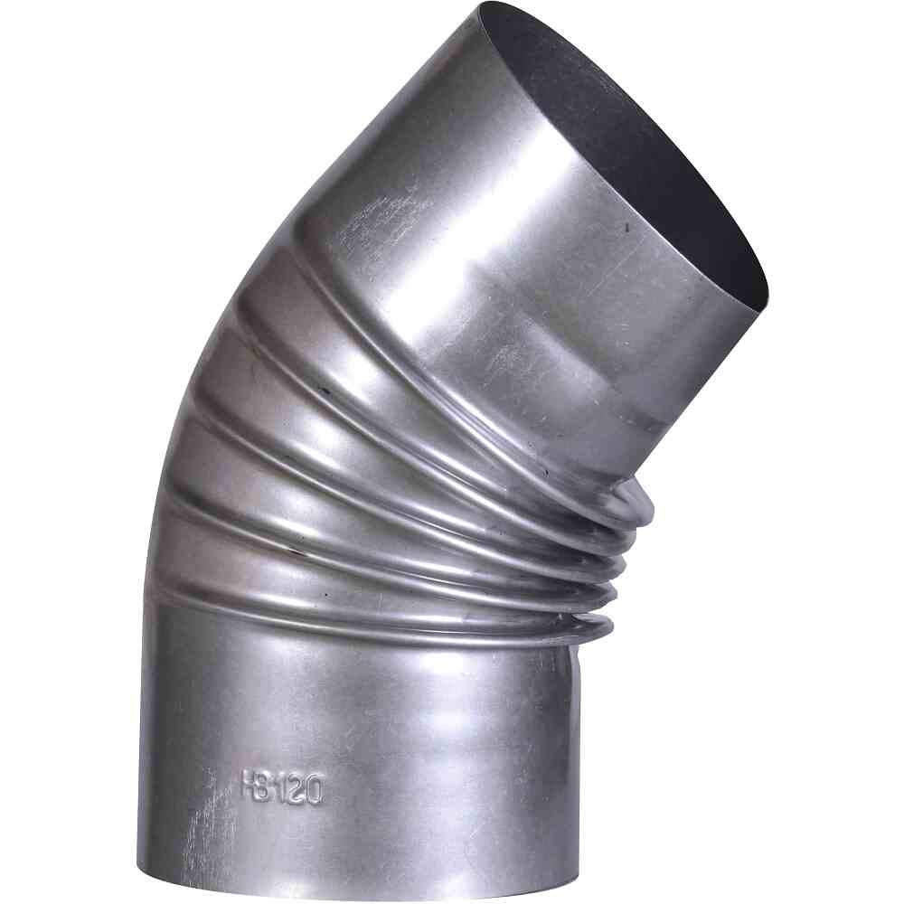 FIREFIX A120/B4 FAL Bogen 45°, starr, ø 120 mm - Ofenrohre aus Stahlblech, 0,6 mm stark, konisch ein