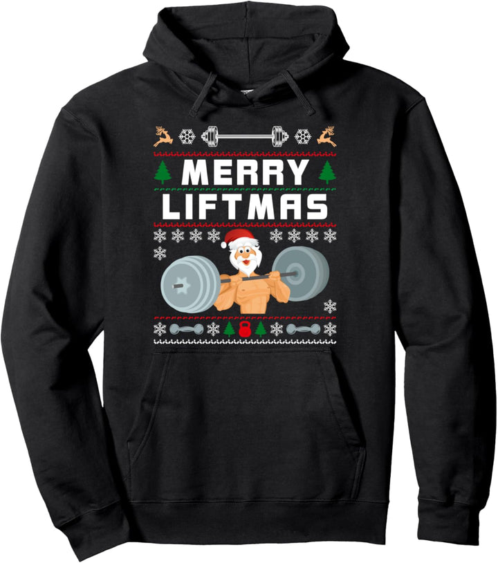 Lifting Lovers Gym Ugly Fun Christmas Sweater Workout Gift Pullover Hoodie