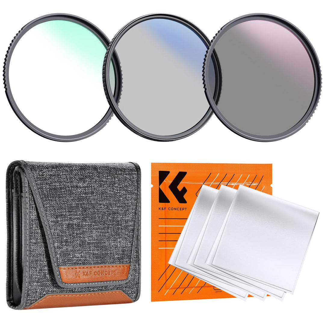 K&F Concept Filter Set K-Serie Filter Kit MC UV Filter+ Polfilter (CPL)+Neutral Dichte Graufilter(ND