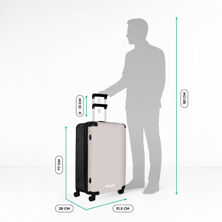 NoBoringSuitcases.com® Koffer XL Gross 77x51.5x28 cm Reisekoffer mit 4 Rollen Leicht Trolley Hartsch