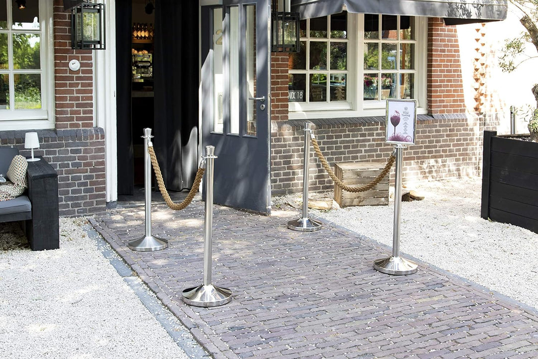 SECURIT Classic gedrehte Kordel für Absperrpfosten - Bronze mit verchromten Endstücken Silber Bronze