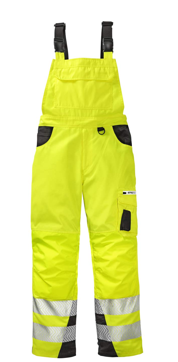 4Protect Warnschutz Latzhose "Alabama", 1 Stück, 28, leuchtgelb / grau, 3836-28 Leuchtgelb / Grau 28