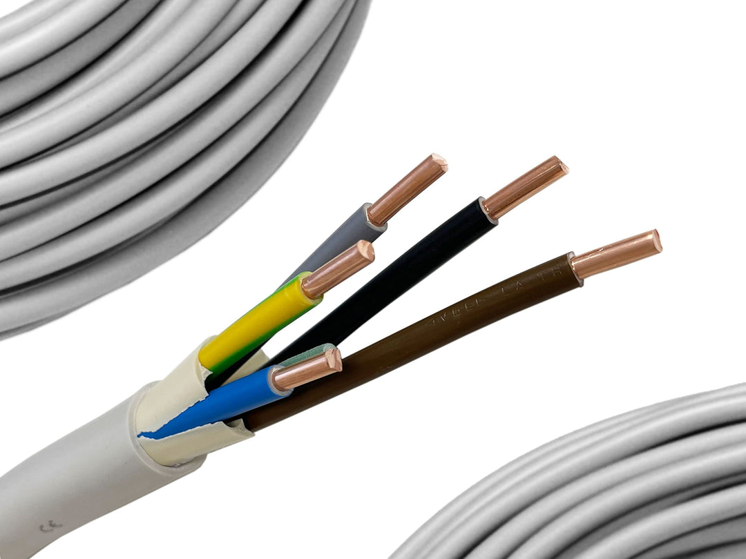 NYM-J 5x10mm² Feuchtraumkabel Mantelleitung 1-40 Meter, Länge:20 Meter, 20 Meter