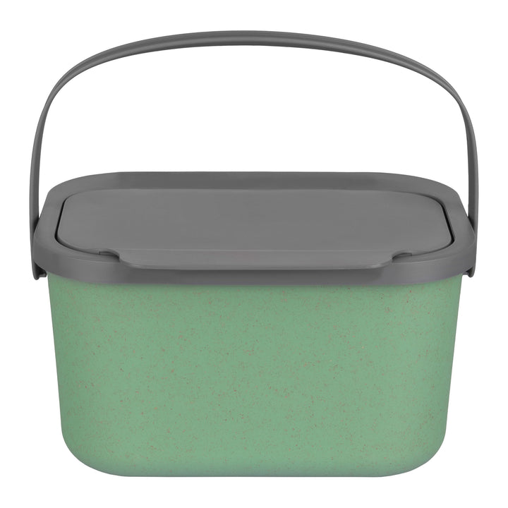 Biomülleimer Küche 4,5L Komposteimer, Küchen Mülleimer, Grün/Grau mit Deckel, Bio für Obst und Gemüs