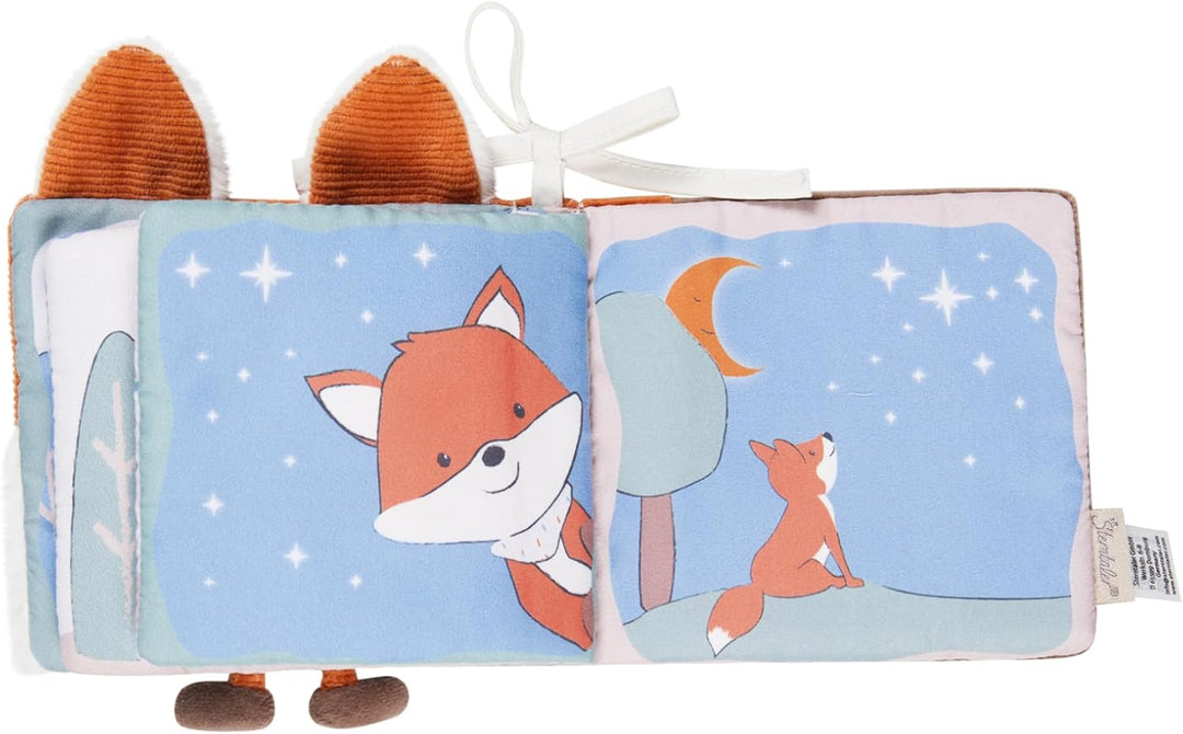 Sterntaler Spielbuch Fuchs Filou - weiches Baby Stoffbuch zum Anbinden - Fühlbuch mit Rassel & Knist