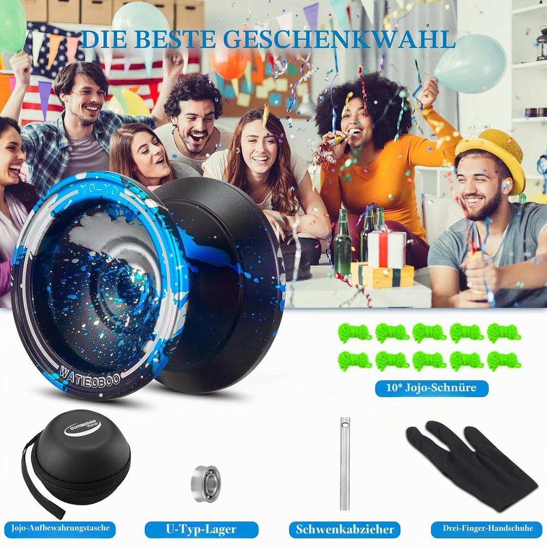 WATIEOBOO Profi-JoJo aus Metall, Nicht reagierendes JoJo für Erwachsene, professionelles Stunt Jo-Jo