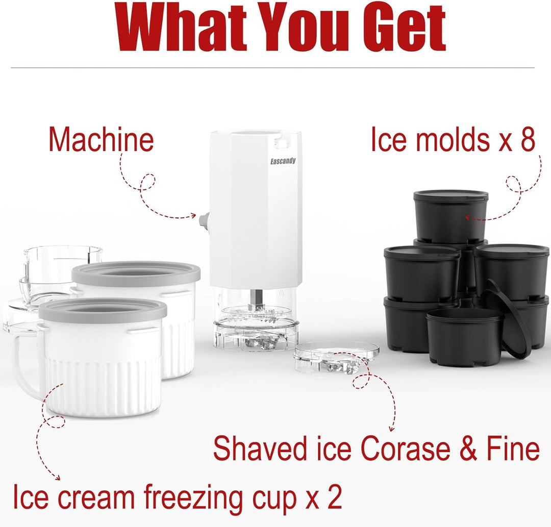 Aufsatz für Rasiereis und 2 Stück Eismaschinen-Aufsatz-Set, passend for KitchenAid Standmixer, BPA-f