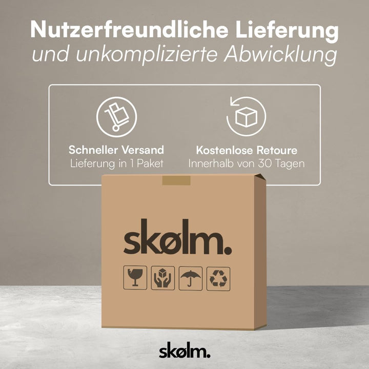 skølm Mjölnir Couchtisch rund Ø70 cm – Wohnzimmertisch aus Eiche Massivholz – Sofatisch mit 2 Ablage