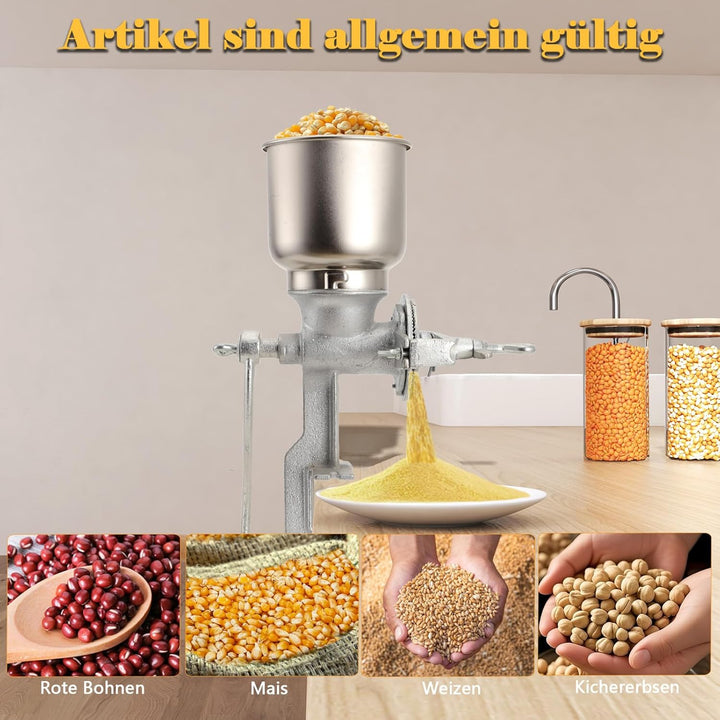 Manuelle Mühle, Manuelle Getreidemühle Einstellbare, Handgetreidemühle Mühle Mais Kaffee Lebensmitte