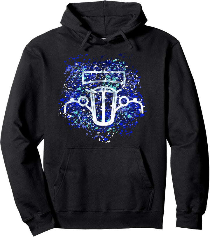Blue vintage hot rod classic custom car oldtimer Pullover Hoodie