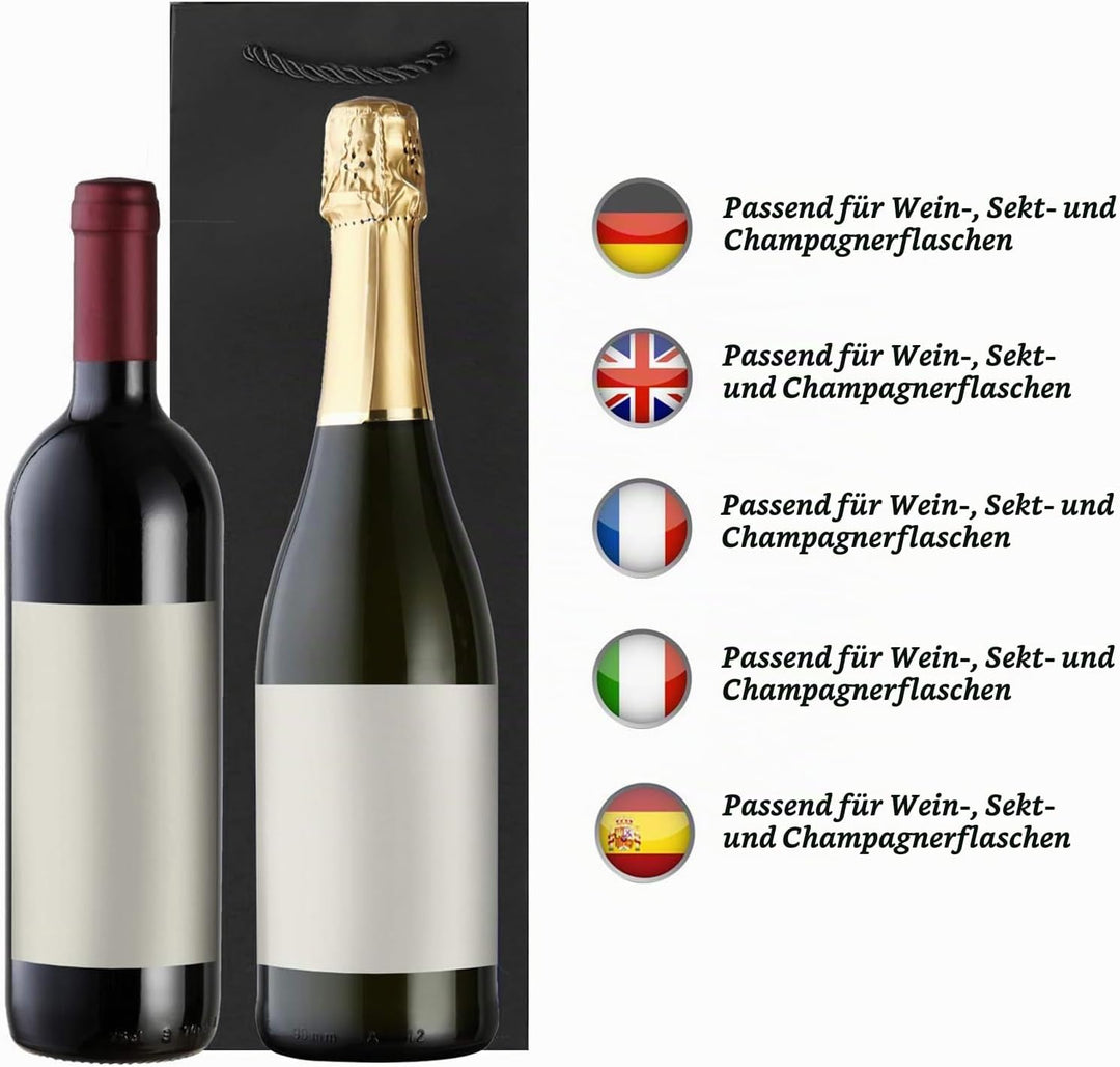 10 Flaschentüten Geschenktüten für Weingeschenke wie Wein Prosecco und Champagner - Be Happy Altrosa