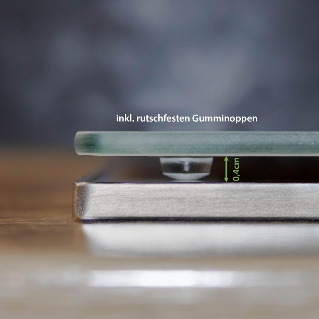 banjado® Herdabdeckplatte Glas 2-teilig je 30x52 cm/Schneidebrett Herdabdeckung mit Motiv Elefanten/