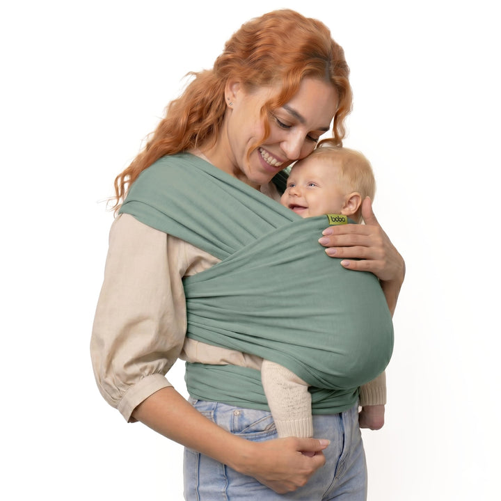 Boba Babytragetuch ab Geburt bis 15 kg - Kuschelweiches & Stützendes Baumwollfrottee, Tragetuch Baby