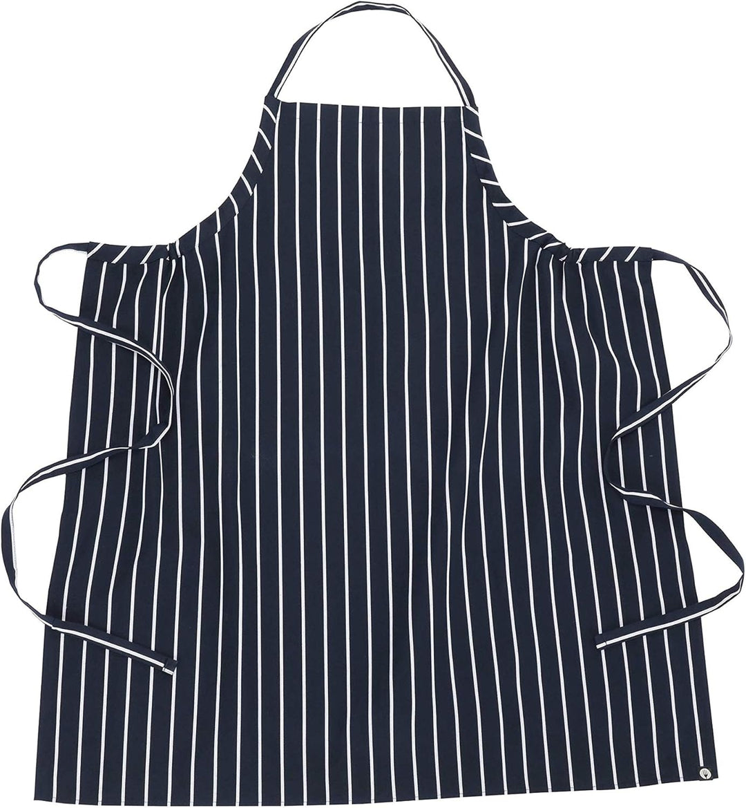 Chef Works Unisex Englische Kochschürze, Marineblau mit Kreidestreifen, Einheitsgrösse Einheitsgröss