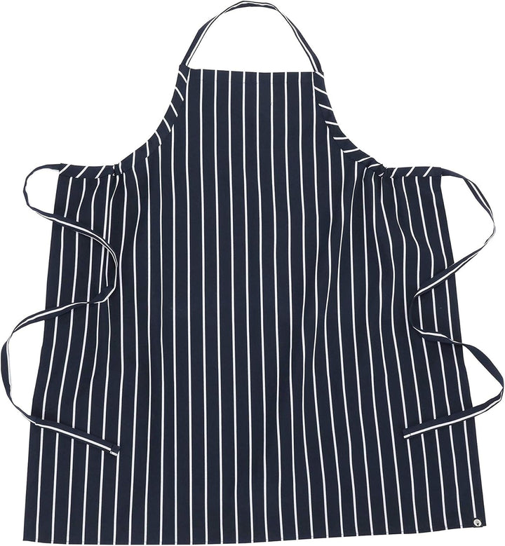 Chef Works Unisex Englische Kochschürze, Marineblau mit Kreidestreifen, Einheitsgrösse Einheitsgröss