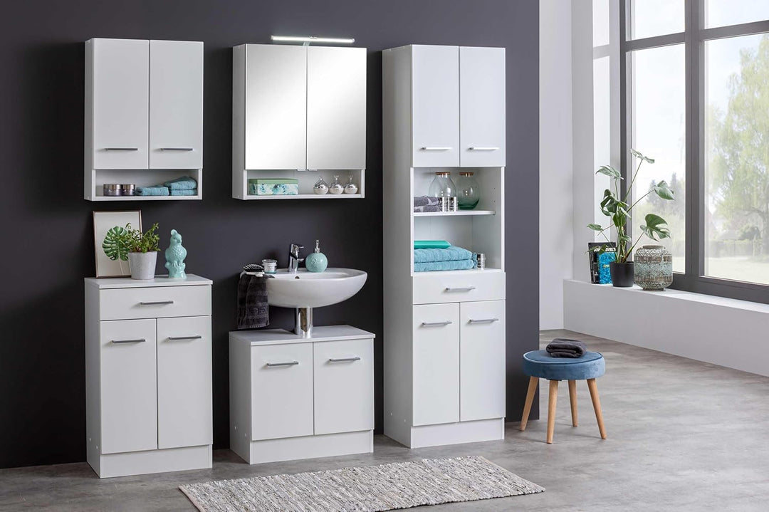 Ricca Toilettenschrank, 60 cm, 2 Türen, Weiss