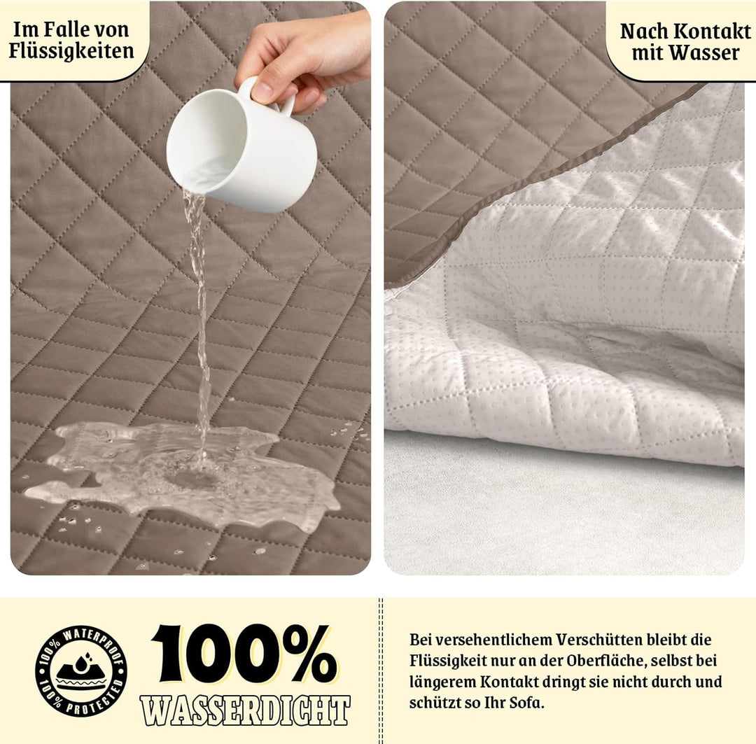 TAOCOCO Sofa Überzug, Sofabezug Wasserdicht Mit Gummiband，Wohnzimmer Anti-Rutsch Gepolsterter Sofasc
