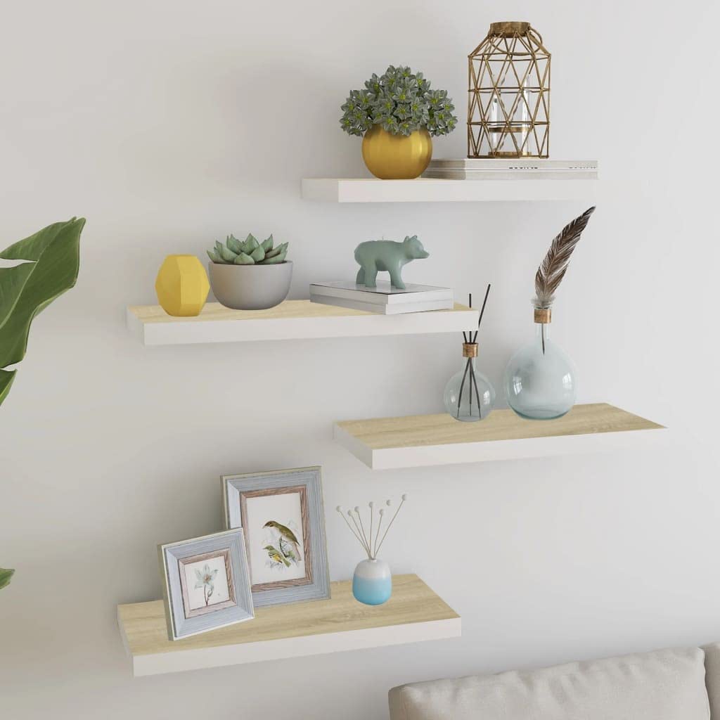 Schweberegal 60x23,5x3,8 cm 4 STK. Floating Wall Shelf Hängeregal Regale Wandregale Regalboden Regal