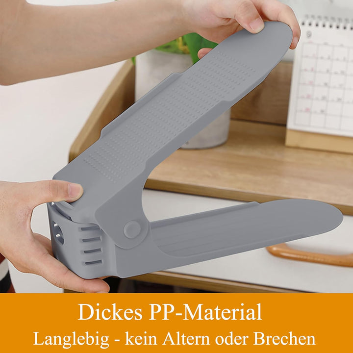 XMTECH 20 Stück Stapelschuhhalter DREI Höhen Einstellbar Schuhaufsteller Praktische Aufbewahrung Pla
