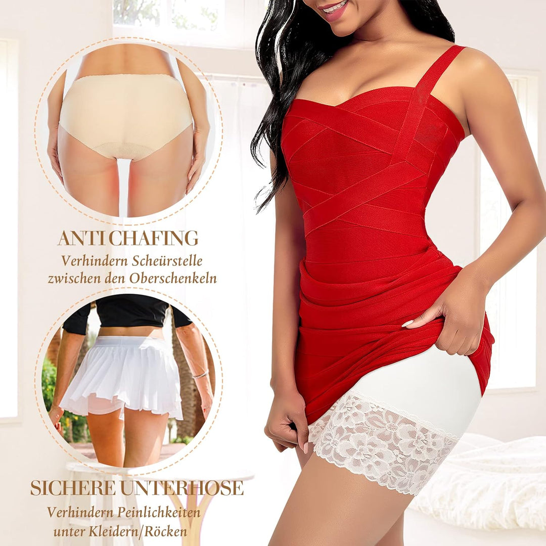 YARRCO Damen Unterhose Spitze Radlerhose Kurz Unter Rock Hosen Anti-Chafing Slipshorts Boxershorts U