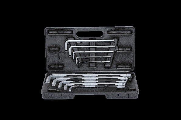 KS Tools 151.2150 Kugelkopf-Innensechskant-Winkelschlüssel-Satz,XL,10-tlg