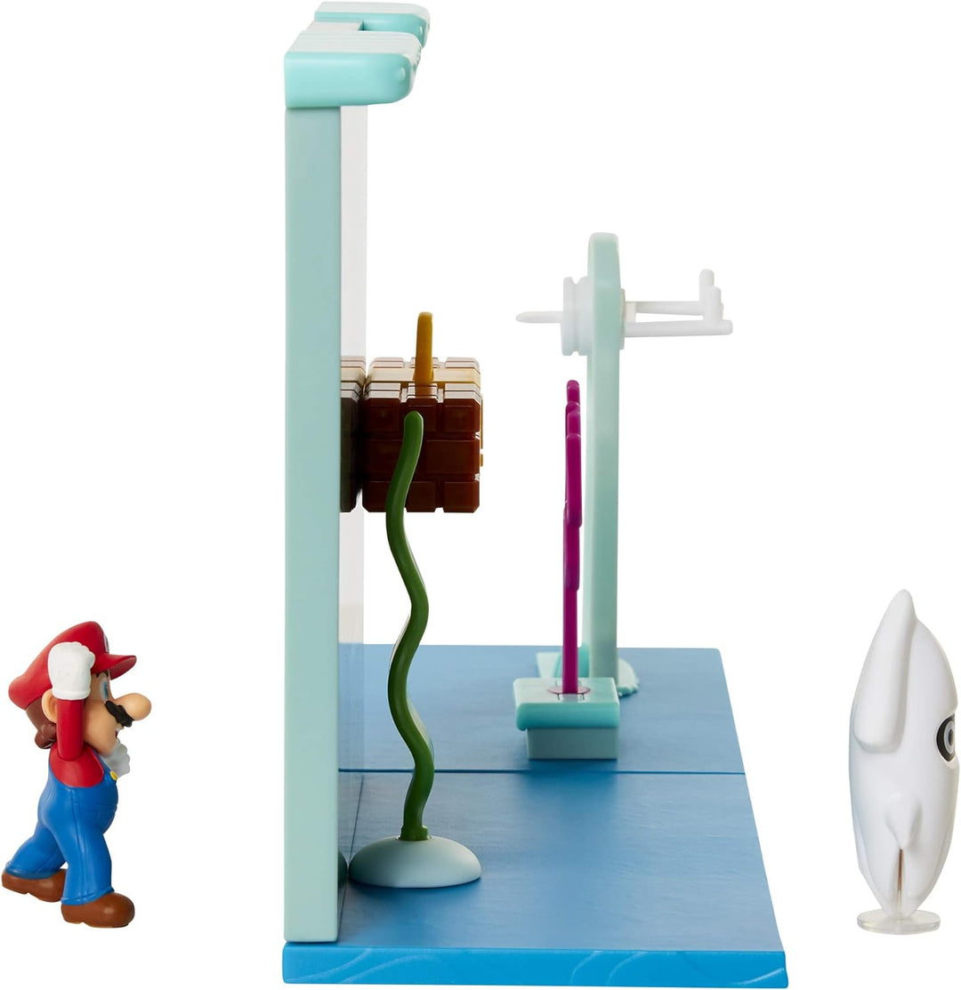 Nintendo Unisex Kinder - inkl. Nintendo Super Mario Spielset Unterwasser Welt inkl 6cm Mario Figur,