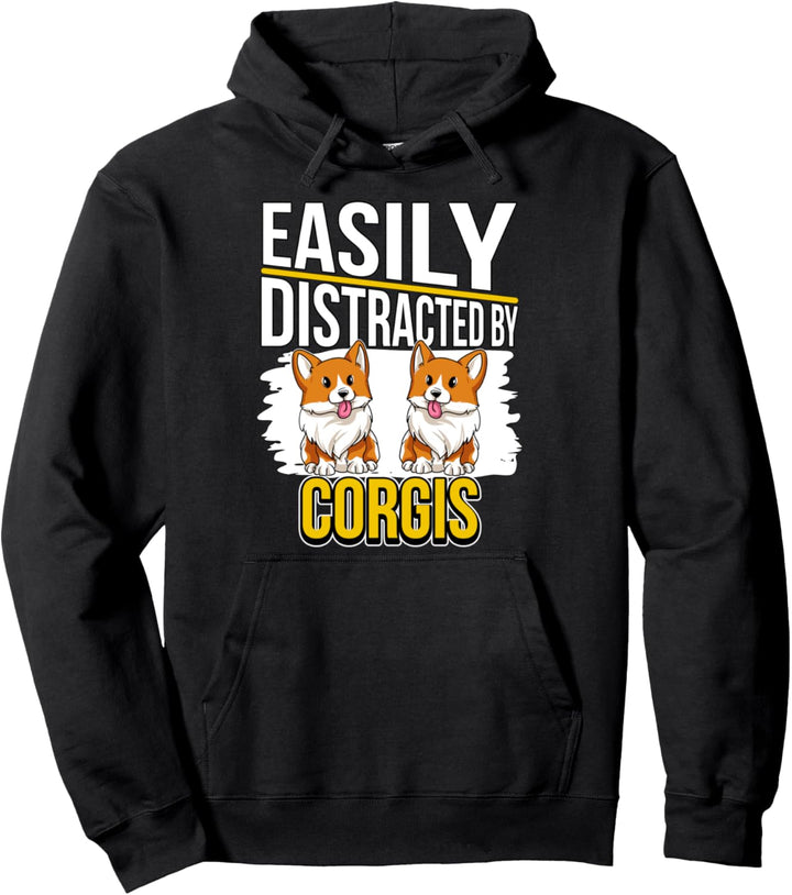 Easily Distracted By Corgis Corgi Pullover Hoodie